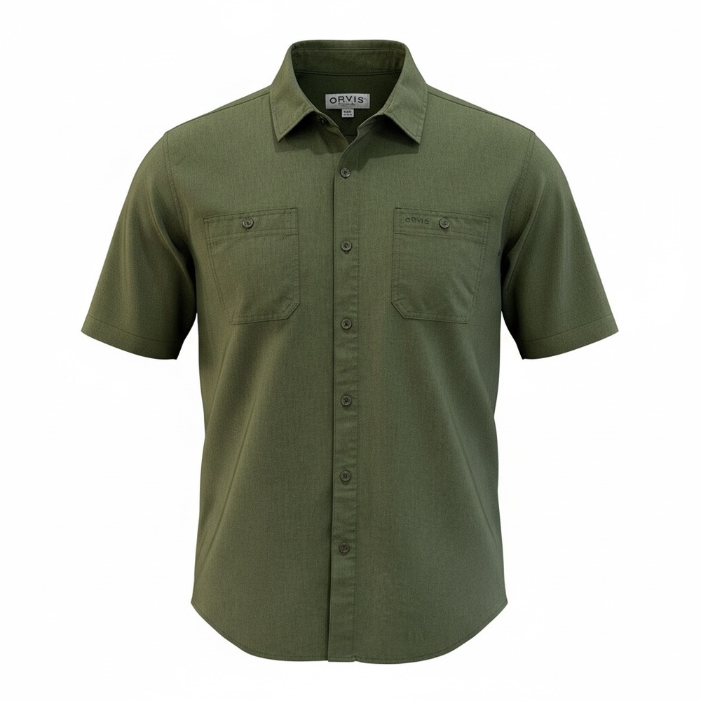 Orvis Men's Performance Green outdoor fishing hiking Short Sleeve Shirt XL